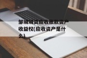 邹城城资应收账款资产收益权(应收资产是什么)