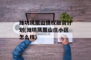 潍坊凤凰山债权融资计划(潍坊凤凰山庄小区怎么样)