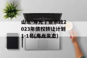 山东-寿光昇景市政2023年债权转让计划1-1号(寿光生态)