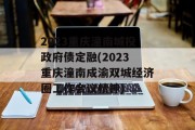 2023重庆潼南城投政府债定融(2023重庆潼南成渝双城经济圈工作会议精神)