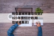 阳信县城市建设投资2023年债权计划(阳信城建集团)