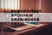 四川威远投资控股债权资产(2024年)城投债定融(威远投控集团董事长)