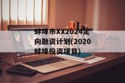 蚌埠市xx2024定向融资计划(2020蚌埠投资项目)