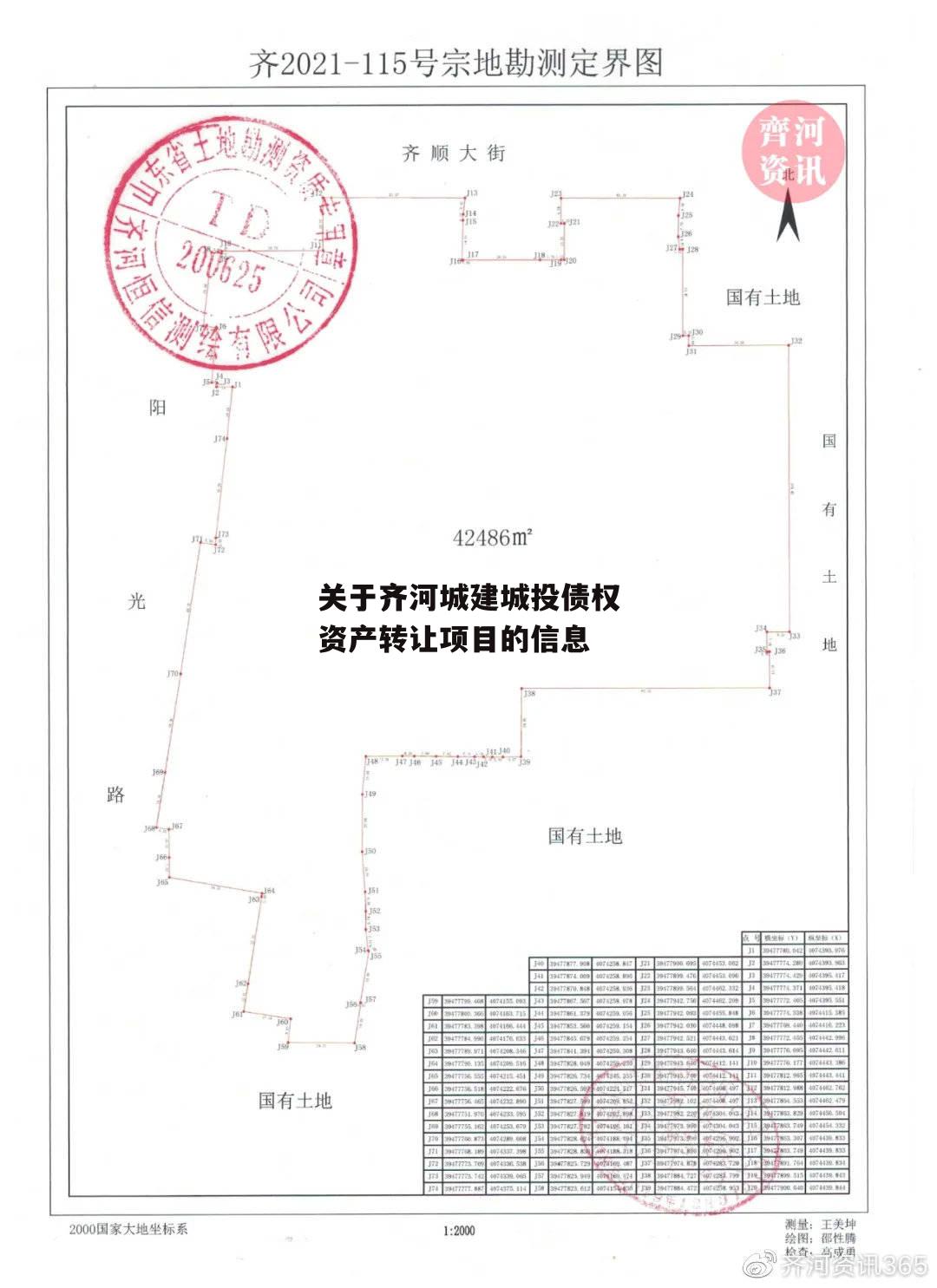 关于齐河城建城投债权资产转让项目的信息